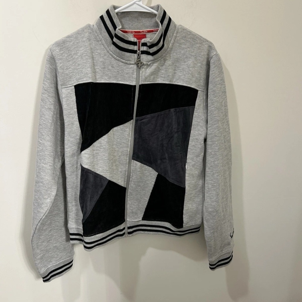 South Pole Zip-Up Track Jacket with Geometric Design NEW